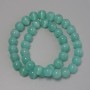 Cat's Eye Mint Green Beads, Synthetic Stone, Smooth Bead, 9.5 mm Diameter, On Thread, 37 cm Length