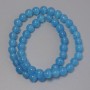 Blue Cat's Eye Beads, blue synthetic stone, smooth beads, 8.5 mm diameter, on thread, 37 cm length