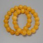 Orange Cat's Eye Beads, synthetic stone, smooth spheres, diameter 11.5 mm, on thread, length 37 cm+