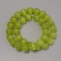 Olive Cat's Eye Beads - Olive-Green Synthetic Stone, Smooth Round Beads, Diameter 11.5 mm, on Beading Thread, Length 37 cm