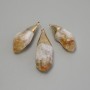 Faceted Citrine Pendant, assorted sizes 15-18×41-47 mm, ± gold-tone metal