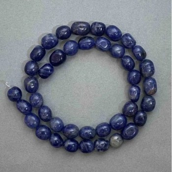 Sodalite Beads, Faceted, 9-11×8 mm, 39 cm length on a beading line