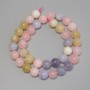Morganite Beads - Smooth Round Bead, 10 mm Diameter ± on Thread, Length 39 cm+