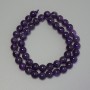 Amethyst beads, smooth round, 8mm diameter ± on thread, length 39 cm+