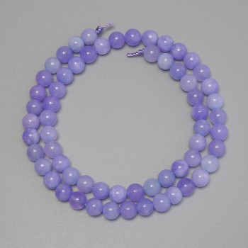Aquamarine beads, smooth round balls, 6 mm diameter ± on thread, length 39 cm+