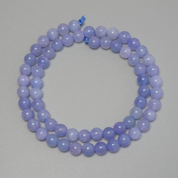 Aquamarine Beads, Smooth Round Bead, 6 mm Diameter ± on a Thread, Length 38 cm+