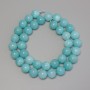 Aquamarine Beads, Smooth Sphere, 10 mm Diameter ± on Thread, 38 cm Length ±