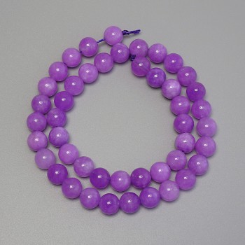 Lavender Amethyst Beads - Smooth Round Bead, 8mm diameter, on thread, 38cm length