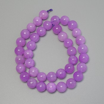 Lavender Amethyst Beads, Smooth Round, 10mm Diameter ±, On Thread, Length 38cm+