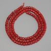 Red Coral Rondelle Beads - Washer-shaped, diameter 4x3 mm ± on thread, length 40 cm+