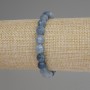 Aquamarine Bracelet with Faceted Bead 8mm, 18 cm Stretch