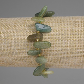 Green Tourmaline Bracelet Faceted Butterfly 10-15×6-8 mm, Beads 3 mm, Length 18 mm, Stretch