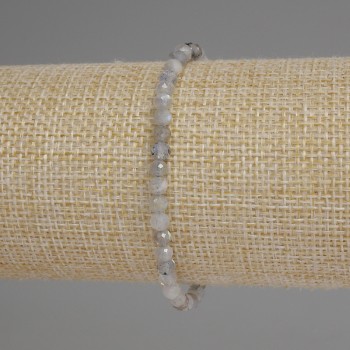 Labradorite Faceted Bead Bracelet, 4 mm Diameter, 18 mm Length, Stretch