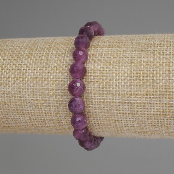 Tourmaline Bracelet with Faceted Beads, 8 mm Diameter, 18 mm Length, Stretch