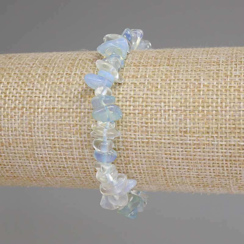 Moonstone Chip Bracelet, diameter 6-10×2-5 mm, length 18 mm, stretch