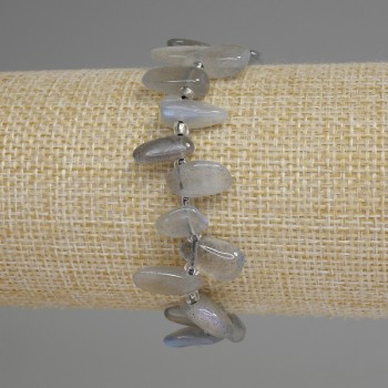 Labradorite Faceted Butterfly Bracelet, diameter 10-18×5-6 mm ±, beads 3 mm ±, length 18 mm ±, elastic