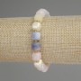 Bracelet with faceted Morganite cubes, 9 mm ±, seed beads 3 mm ±, length 18 mm ±, stretch