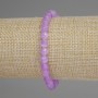 Lavender Amethyst Bracelet with Faceted Bead, 6 mm diameter, 18 mm length, stretch