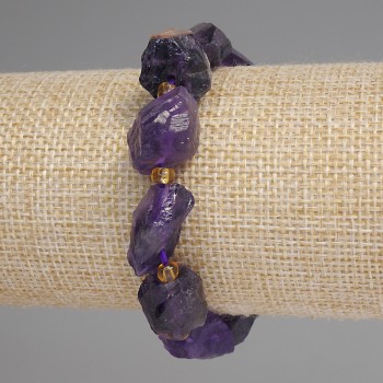 Amethyst Bracelet with Unpolished Stone