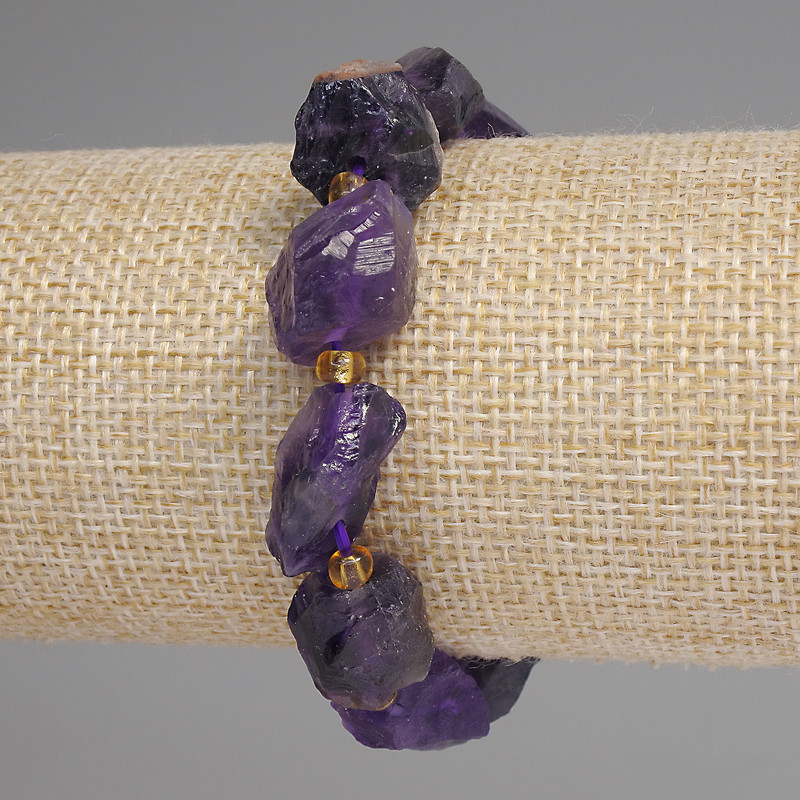 Amethyst Bracelet with Unpolished Stone