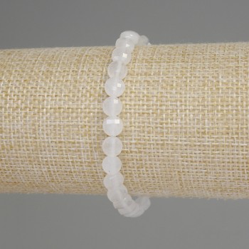Bracelet with mountain crystal, faceted coin beads 6 mm, length about 18 mm, elastic