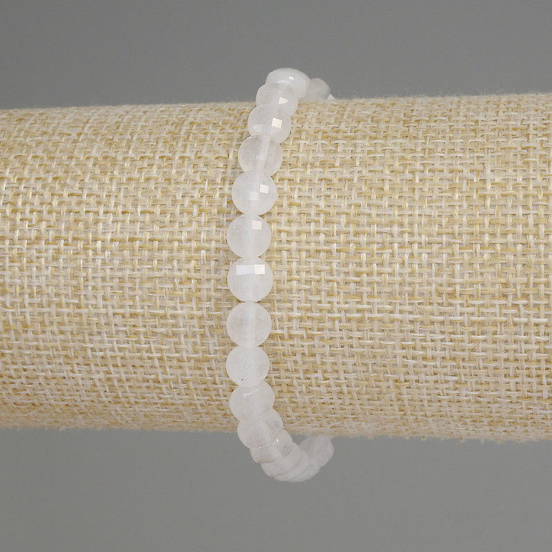 Bracelet with mountain crystal, faceted coin beads 6 mm, length about 18 mm, elastic