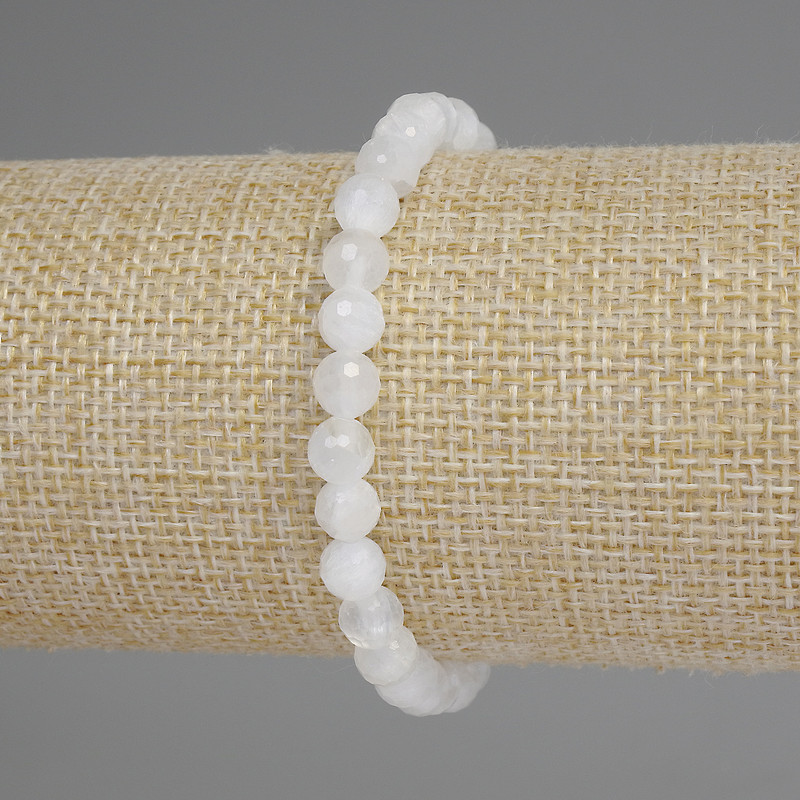 Bracelet Mountain Crystal Faceted Bead 6mm+-, Length 18mm+- Stretch