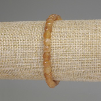 Stretch bracelet with faceted citrine cubes, diameter 5.5 mm, length 18 mm