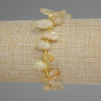 Citrine bracelet with butterfly-cut facets, diameter 10-18×5-7 mm ±, 3 mm beads ±, length 18 mm ±, stretch