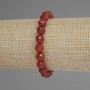 Carnelian bracelet with a faceted bead, 8mm diameter ±, 18mm length ±, stretch