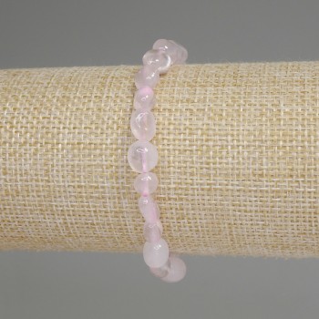 Bracelet Pink Quartz Faceted, diameter 5-8x6 mm, length 18 mm, stretch