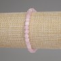 Pink Quartz Bracelet with Faceted Cubes, 5 mm Diameter, 18 mm Length ± Stretch