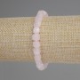 Pink Quartz Faceted Cube Bracelet, 8 mm diameter, 18 mm length, stretch