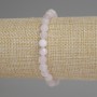 Pink Quartz Bracelet, Faceted Bead, 6 mm Diameter, 18 mm Length, Elastic
