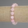 Pink Quartz Bracelet with Faceted Diamonds, 10×9 mm diameter ±, 3 mm beads ±, length 18 mm ±, stretch