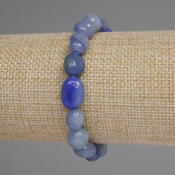 Blue Aventurine Faceted Bracelet, diameter 10×9 mm ±, length 18 mm ± elastic