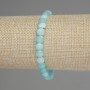 Aquamarine bracelet with faceted coin beads, 6mm diameter ±, 18mm length ±, stretch