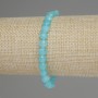 Aquamarine bracelet with faceted coin beads, 6mm diameter, 18mm length, stretch