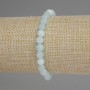 Aquamarine Bracelet with Faceted Bead, 6 mm Diameter, 18 cm Length, Stretch