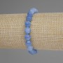 Aquamarine Bracelet, Faceted Bead, 8mm diameter, 18mm length, stretch