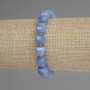 Aquamarine bracelet with faceted cubes, diameter about 8 mm ±, seed beads 3 mm ±, length about 18 mm ±, stretch