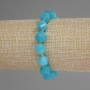 Aquamarine bracelet with a faceted rhombus, 9x8 mm diameter +/- seed beads 3 mm +/-, stretch length 18 mm +/-
