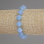 Bracelet with Faceted Aquamarine Rhombus Beads, diameter 10×9 mm ±, seed beads 3 mm ±, length 18 mm ±, stretch