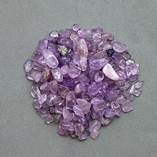 (per 100 g ±) Natural Amethyst Tumbled Chip Without Hole 3-12×3-6mm+
