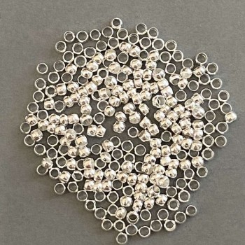 Crimp Fixers 'zakhypy', 3 mm diameter, silver color, 8 g