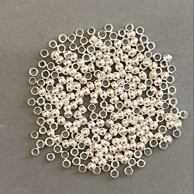 Crimp Fixers 'zakhypy', diameter 2.5 mm, metal color 'silver', 8 g