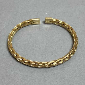 Gold-tone braided chain bracelet, diameter 68 mm+