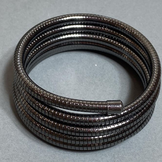 Gray elastic metal bracelet, 68mm diameter+