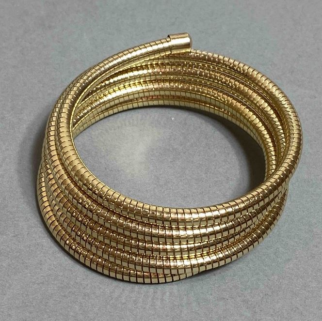 Elastic Flexible Gold-Tone Metal Bracelet, 68mm Diameter+