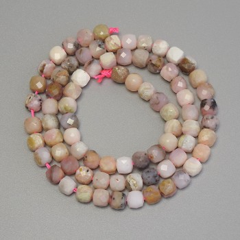 Opal Beads Faceted Cube, 5x5 mm Diameter, 39 cm Length on Thread